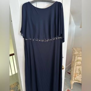 Navy Blue Plus Size Evening Gown